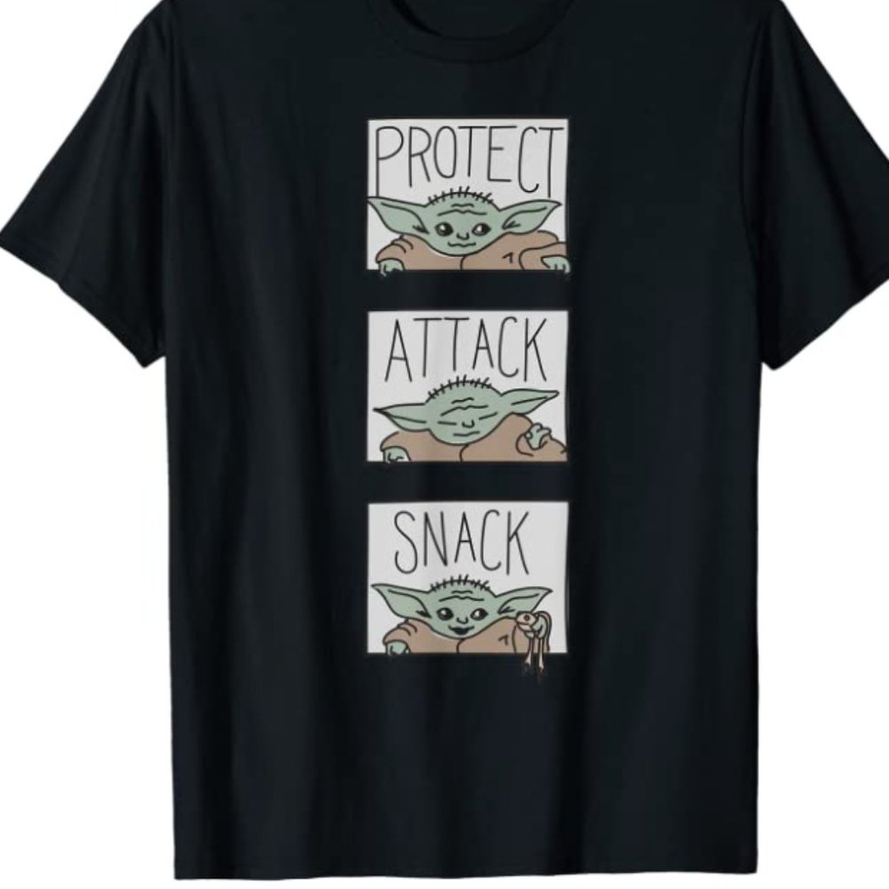 Star Wars The Mandalorian The Child Protect Attack Snack T-Shirt
